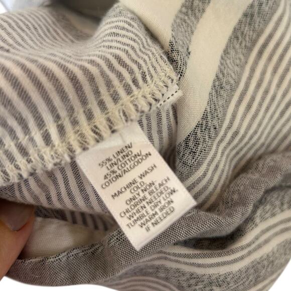 Lou & Grey Women's Striped Linen Racerback Dress Size 10 - Picture 7 of 7